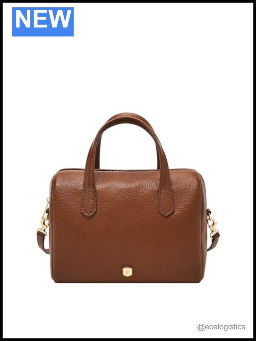 Genuine Leather Satchel Handbag with Crossbody Strap, Zipper Pockets for Women
